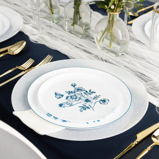 French Toile Combo 8" & 10" Plates Blue/White