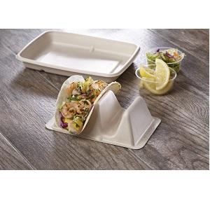 Sabert Pulp Fiber Compostable Taco or Hot Dog Divided Insert for Food Containers | 300/Case