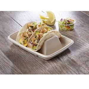 Sabert Pulp Fiber Compostable Taco or Hot Dog Divided Insert for Food Containers | 300/Case