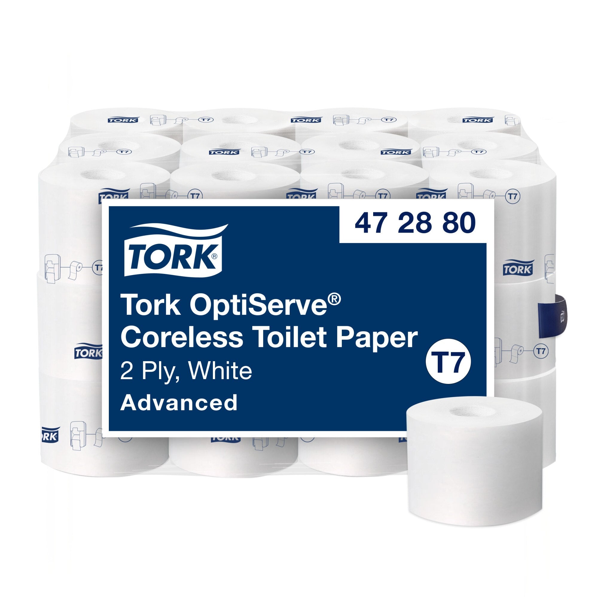 Tork Advanced Bath Tissue 2-Ply White 1000-sheet Coreless — Case of 36 (472880)