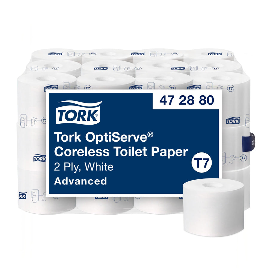 Tork Advanced Bath Tissue 2-Ply White 1000-sheet Coreless — Case of 36 (472880)