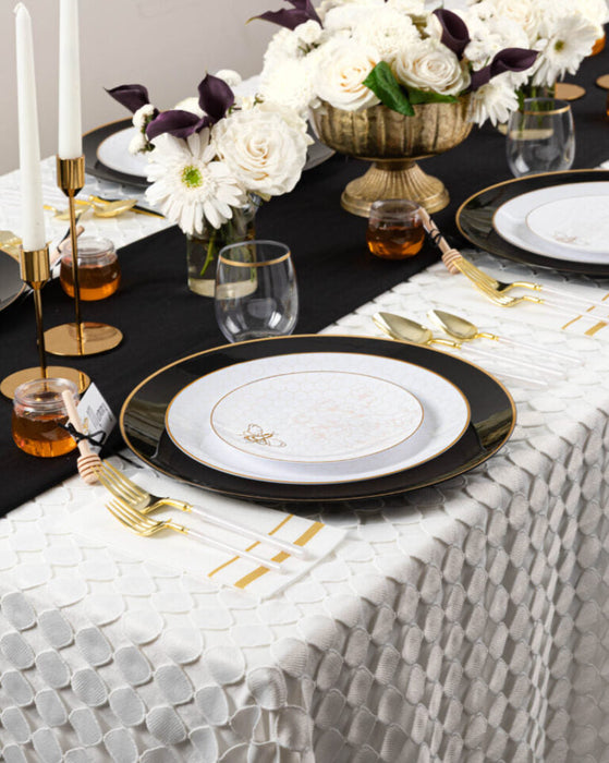 Honey Bee Deluxe Combo 7" & 10" Plates White/Gold