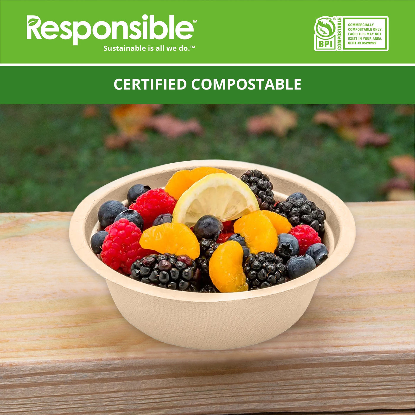 16 oz Brown Compostable Molded Fiber Bowl - stacked case view