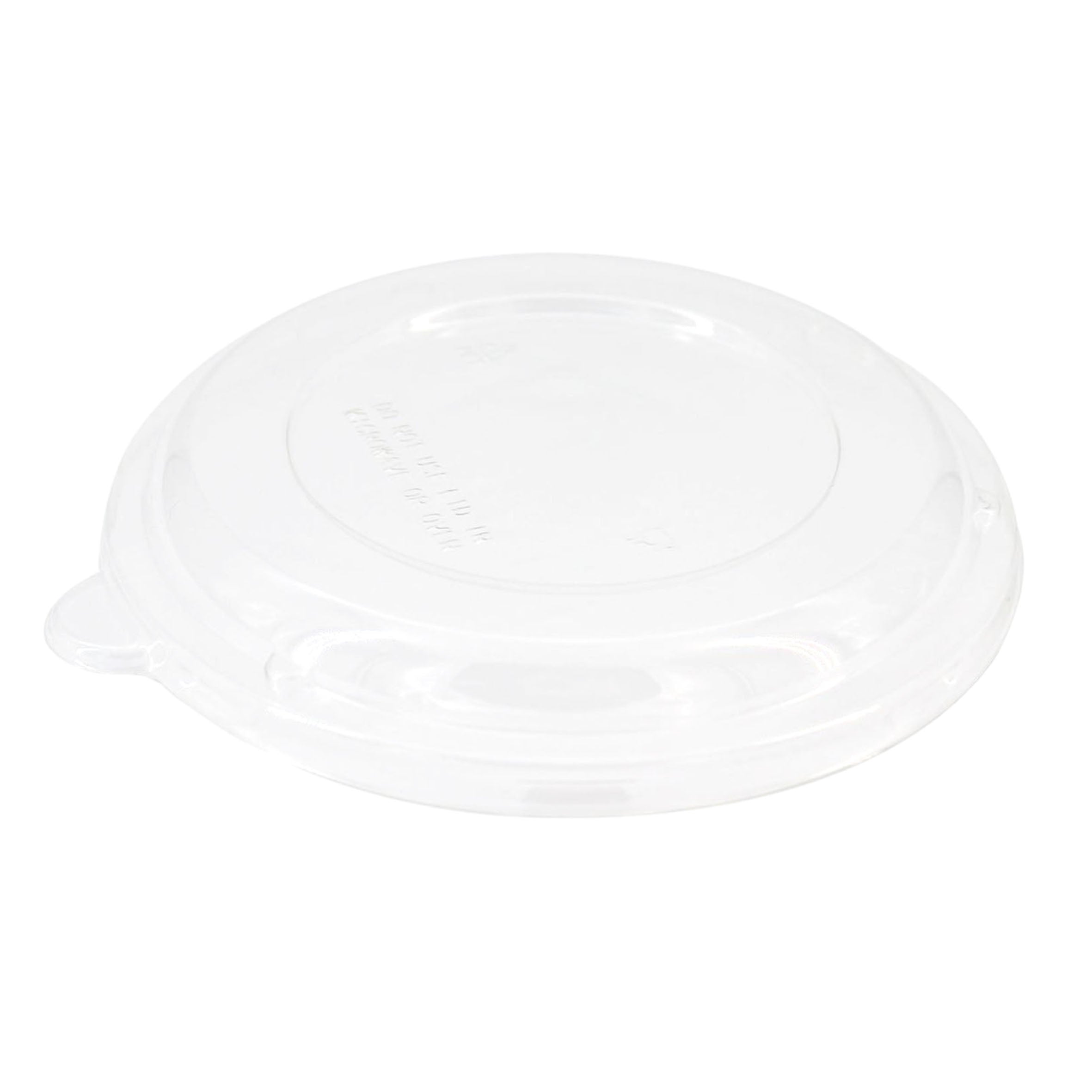Clear PET lid for 16 oz molded fiber bowl - top view
