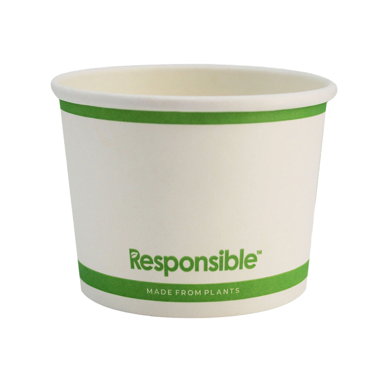 16 oz white compostable paper food container