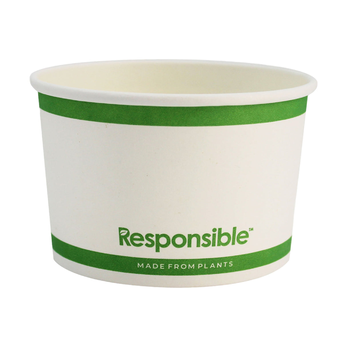 8 oz white compostable paper food container