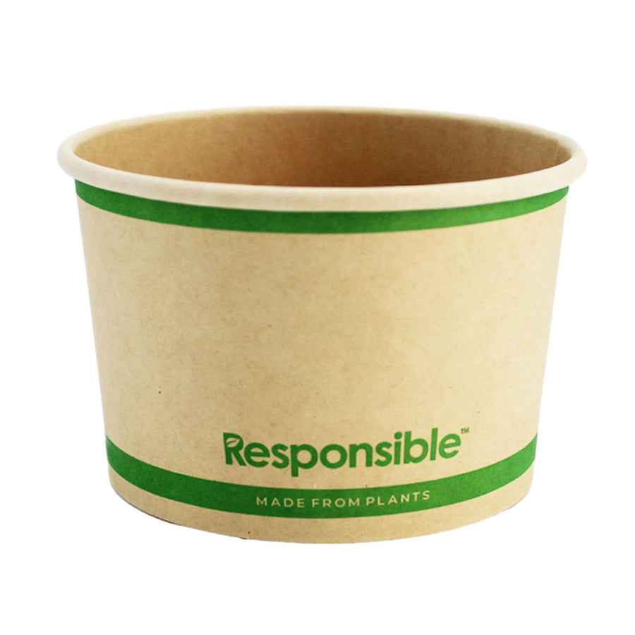 8 oz kraft brown compostable paper food container