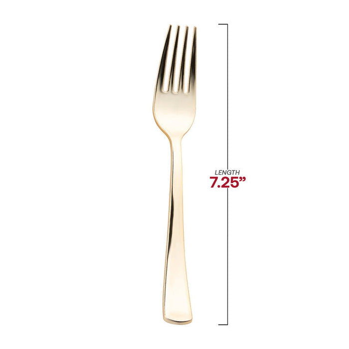 Shiny Metallic Gold Disposable Plastic Cutlery