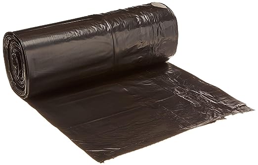 Aluf DSX-55K 45-55 Gallon Black Trash Bags, 1.25 Mil with Drawstrings — 100/Pack