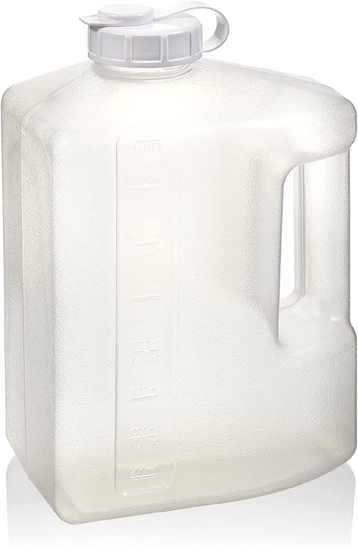 Arrow 1 Gallon Plastic Jug for Cold Drinks - Refrigerator Bottle with Cap, Easy-Pour Spout and Graduated Markings - Made in USA, BPA Free Plastic - Ideal for Water, Iced Tea, Juice, Milk