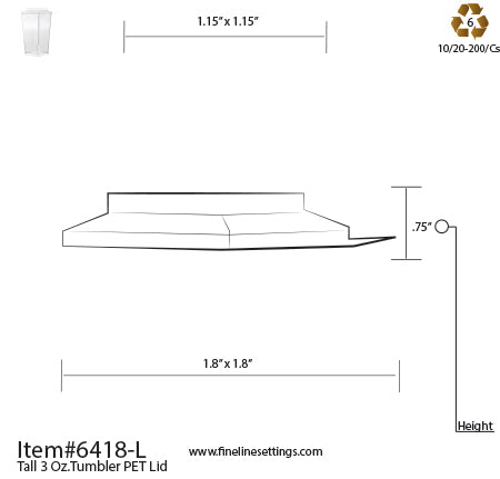 Fineline Tiny Temptations Dome Lid 6418-L specifications