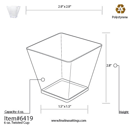 Fineline Tiny Temptations 6 oz Twisted Cup specifications (6419)
