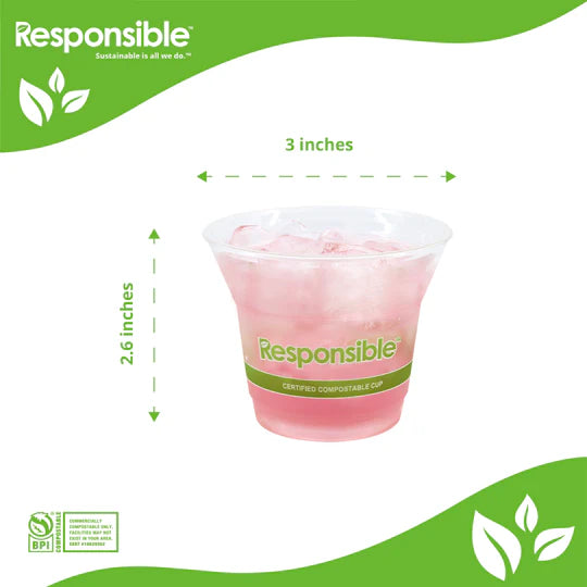 Compostable 5 oz Clear Cold Cups (2000 Cups Per Case)