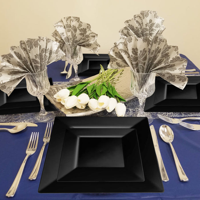 Solid Color Square Plastic Plates