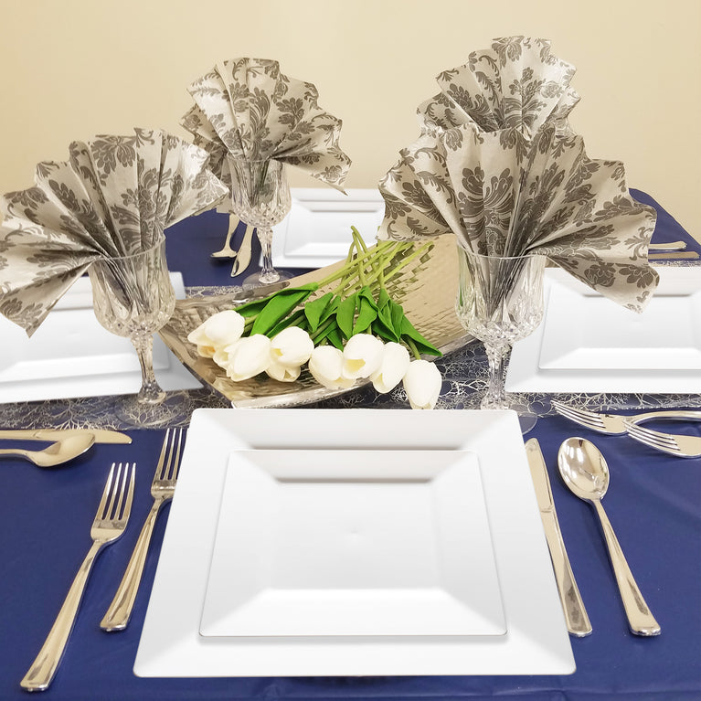Solid Color Square Plastic Plates