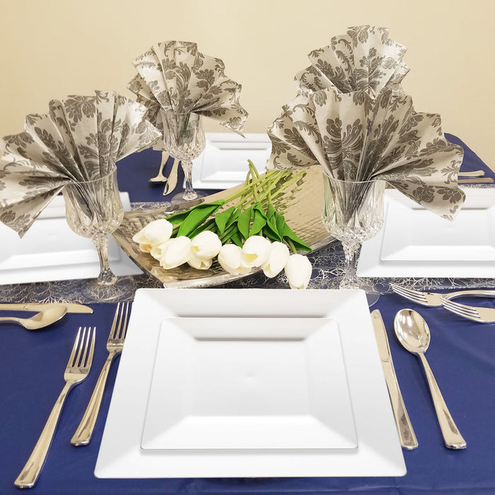 Solid Color Square Plastic Plates