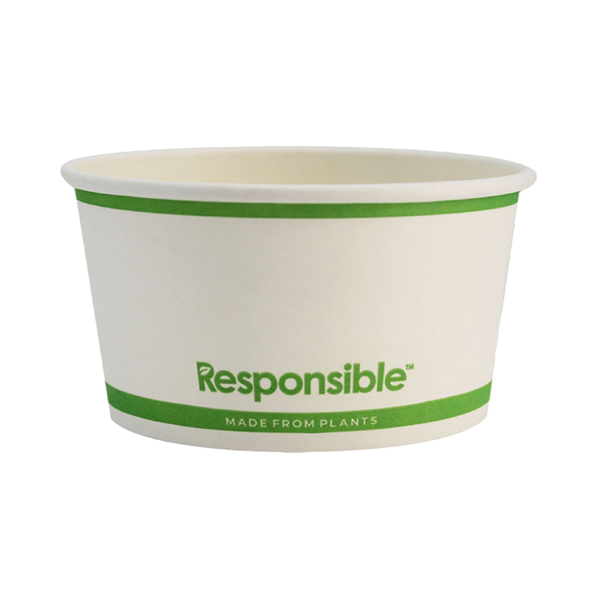 6 oz white compostable paper food container
