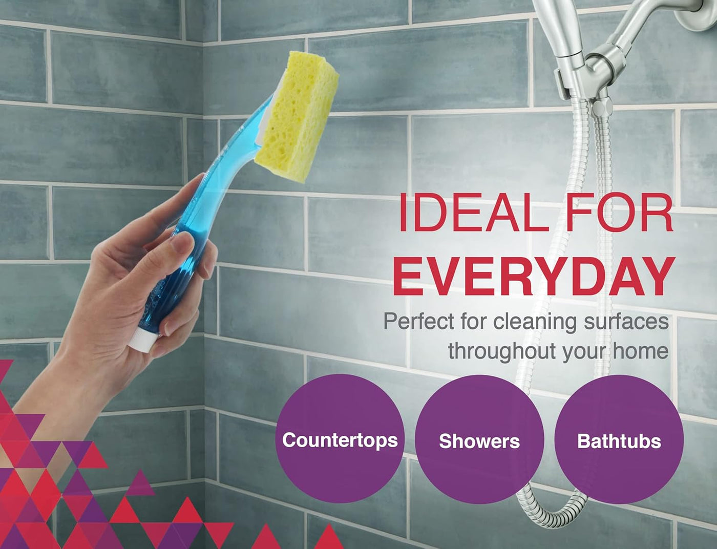 Arrow Home Products Dish Sponge with Soap Dispenser Handle - Fillable Dish Wand for Quick, Convenient Cleaning - Made in the USA