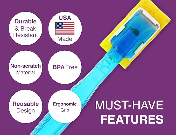 Arrow Home Products Dish Sponge with Soap Dispenser Handle - Fillable Dish Wand for Quick, Convenient Cleaning - Made in the USA