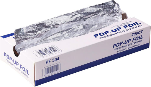 10.75" x 12" Standard Pop-up Aluminum Foil Sheets 200 Sheets Per Box