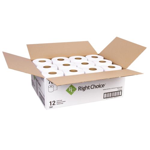 Right Choice™ Paper Hardwound Roll Towel, White, 7.87" x 350', 1/CS/12 Rolls