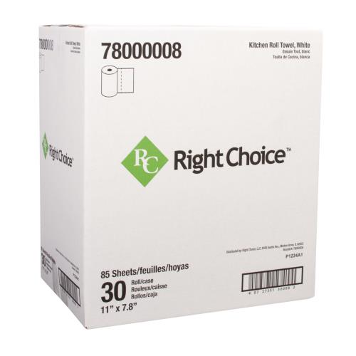 Right Choice™ Towel 2-Ply 85-Sheet, White, 11" x 7.8"