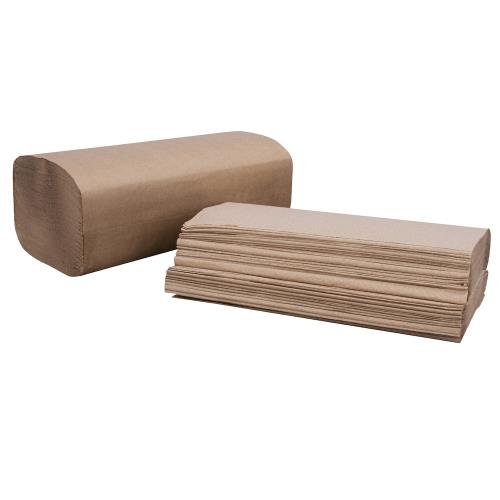 Right Choice™ Paper Singlefold Towel 1-Ply 250-Sheets, Kraft, 9" x 9.45", 16/250