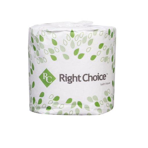 Right Choice™ Paper SBT Toilet Tissue 2-Ply 400-Sheets, White, 4" x 3", 1/CS/ (96 ROLLS)