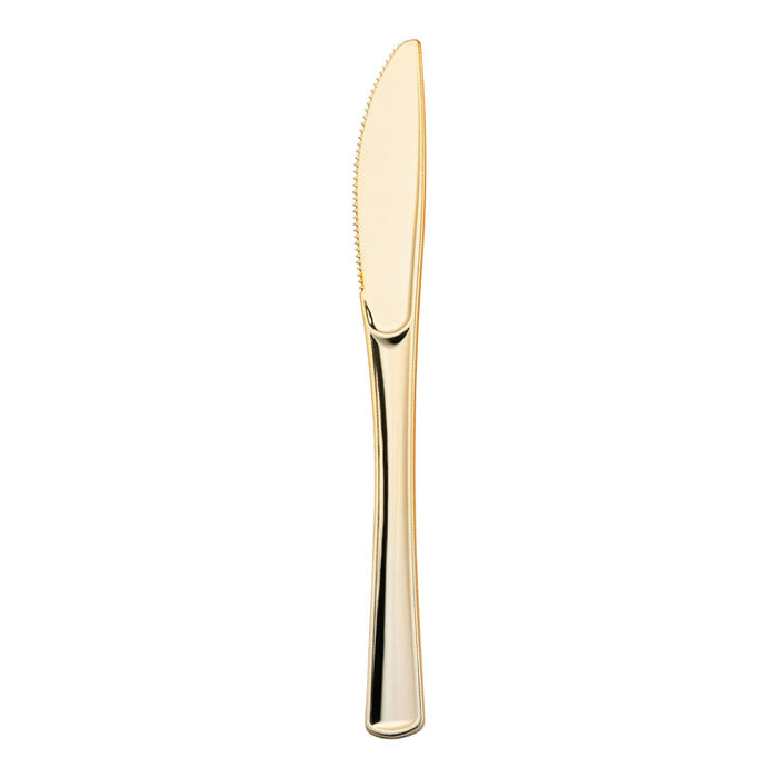 Shiny Metallic Gold Disposable Plastic Cutlery