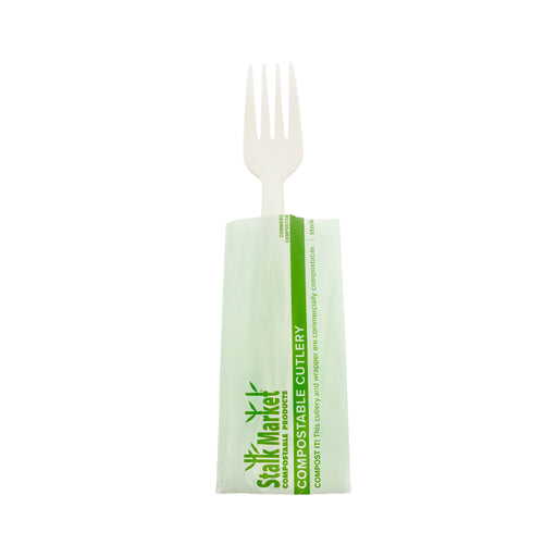 WRAPPED HEAVY WEIGHT LEAF STYLE CPLA CUTLERY (Plant Based Compostable)