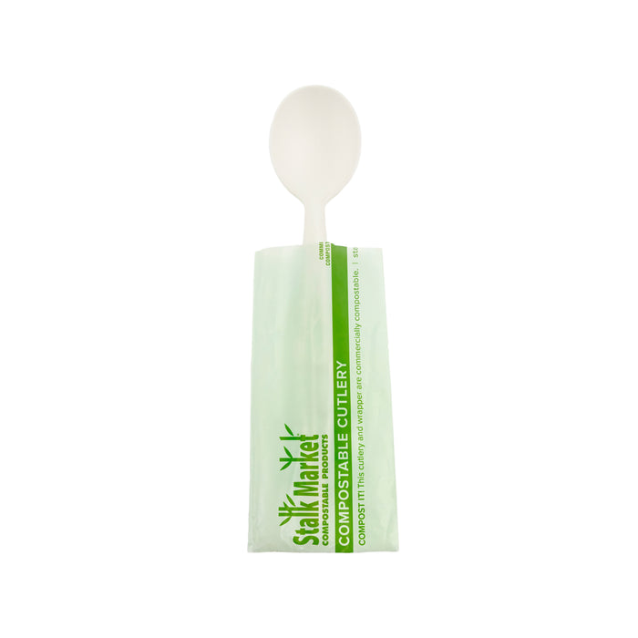 WRAPPED HEAVY WEIGHT LEAF STYLE CPLA CUTLERY (Plant Based Compostable)