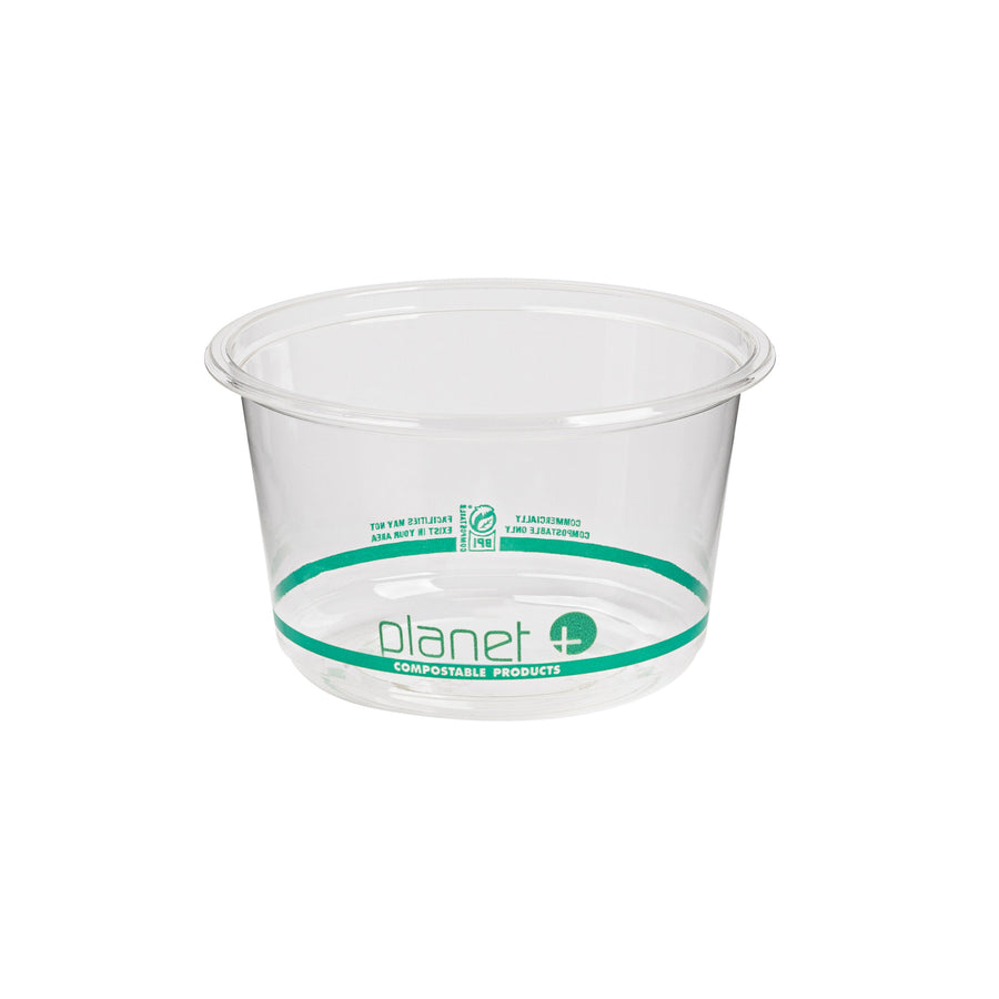 16 oz Clear PLA Round Deli Container — Compostable — 600/Case | Fineline 47PLADR16A