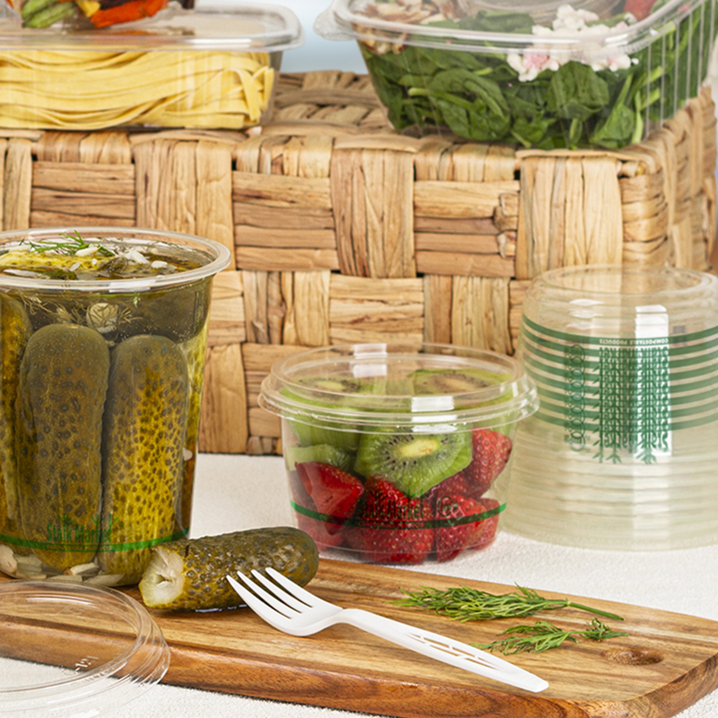 16 oz Clear PLA Round Deli Container — Compostable — 600/Case | Fineline 47PLADR16A