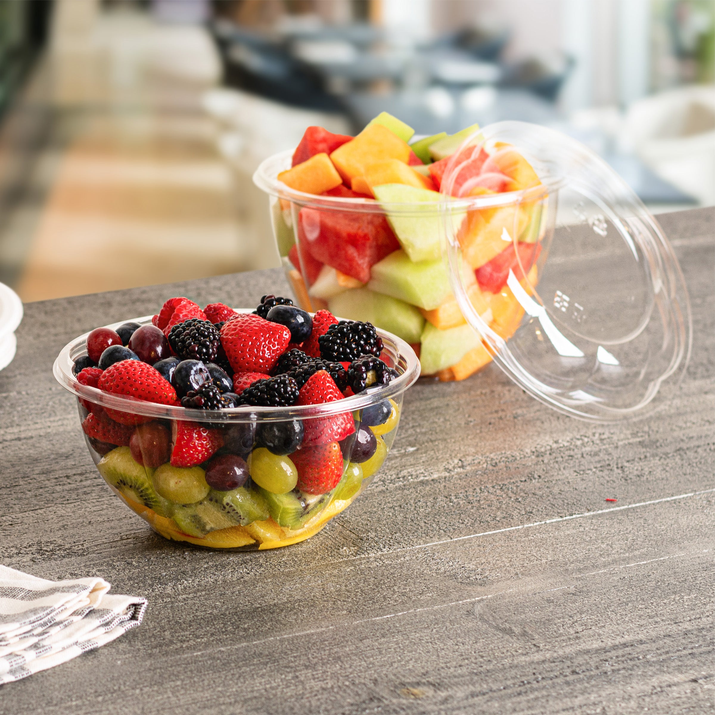 24 oz Clear PLA Salad Rose Bowl — Compostable — 300/Case | Fineline 47PLASB24