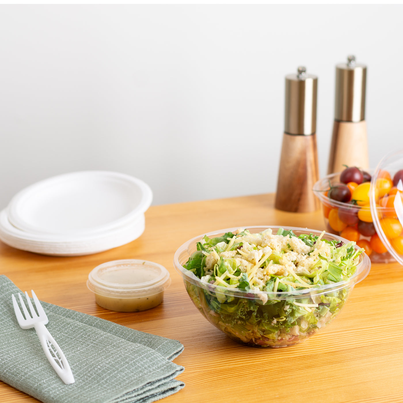 32 oz Clear PLA Salad Rose Bowl — Compostable — 300/Case | Fineline 47PLASB32