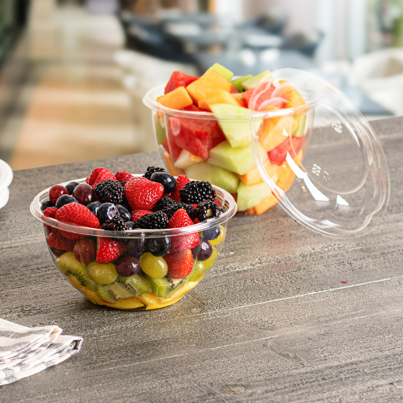 Dome PLA Lid for 24–48 oz Salad Rose Bowls — Compostable — 300/Case | Fineline 47PLASBL