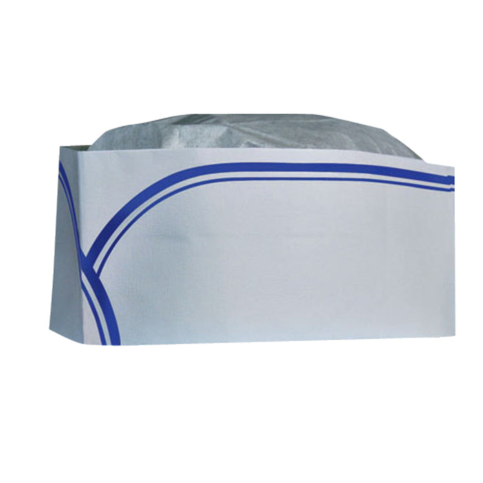 White/Blue Stripe Low Profile Overseas Cap (100 Hats)