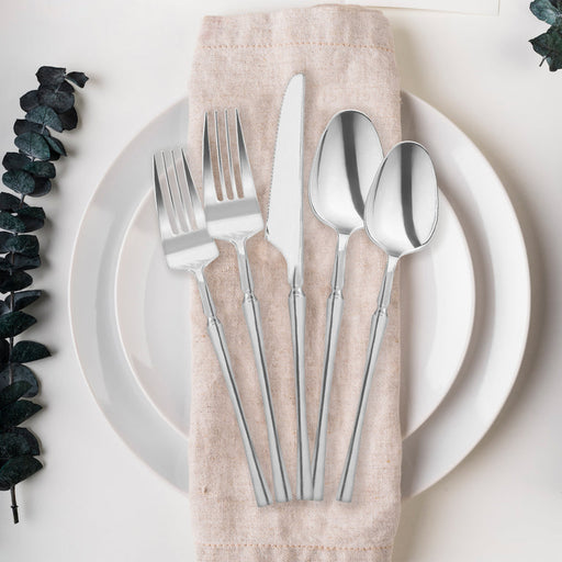 Shiny Silver Moderno Disposable Plastic Cutlery