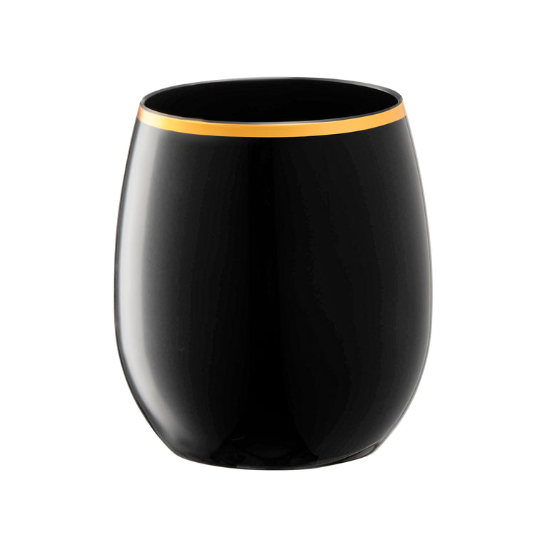 12 oz. Stemless Plastic Wine Glasses (Avail. Multiple Colors and Designs)