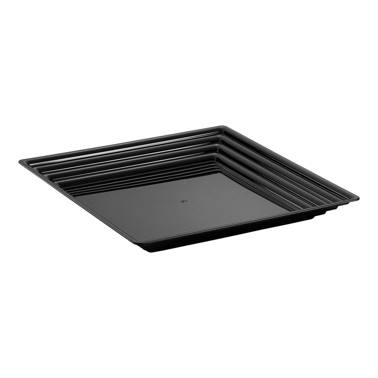 Square with Groove Rim Plastic Serving Trays