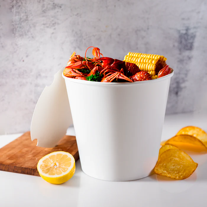 170oz Food Buckets with Paper Lids (223mm) - 150 sets