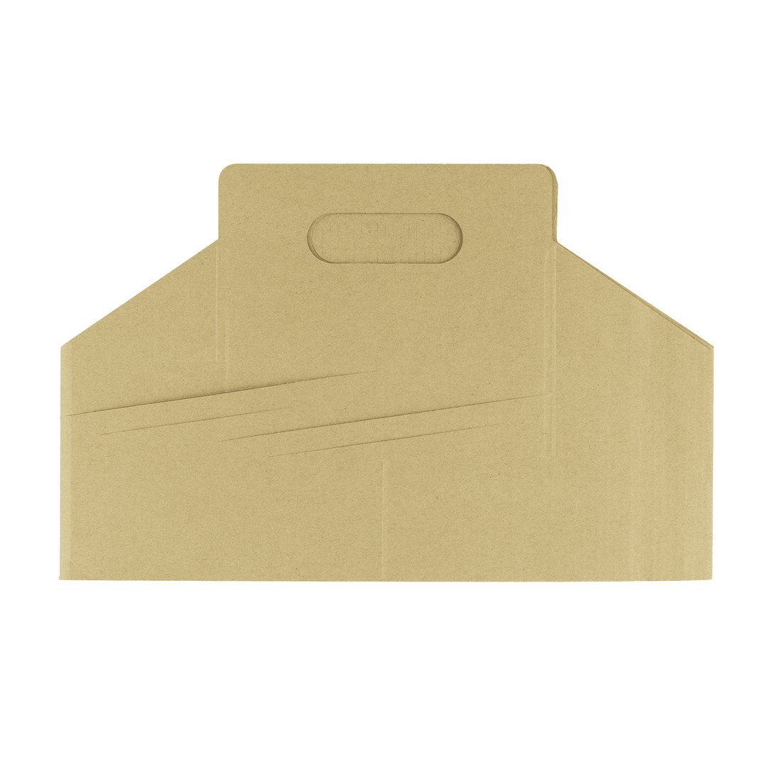 Kraft Drink Carrier with Handle, for 4 Cups (12-32 oz), Paperboard 200 Count