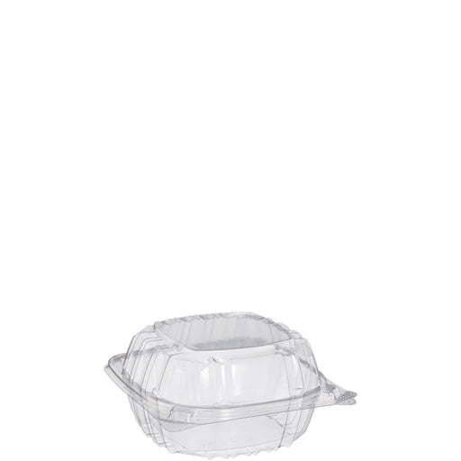 Dart C57PST1 6 x 6 x 3" Clear Seal Hinged Lid Plastic Container (500/CS)