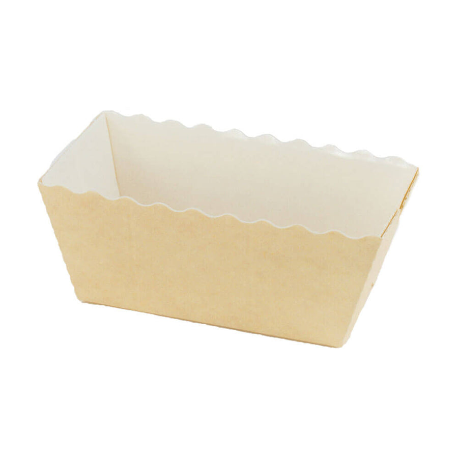 Novacart Easybake Mini Paper Loaf Baking Mold, Beige/White – 3-1/8" x 1-9/16" x 1-5/8" – 500/Case