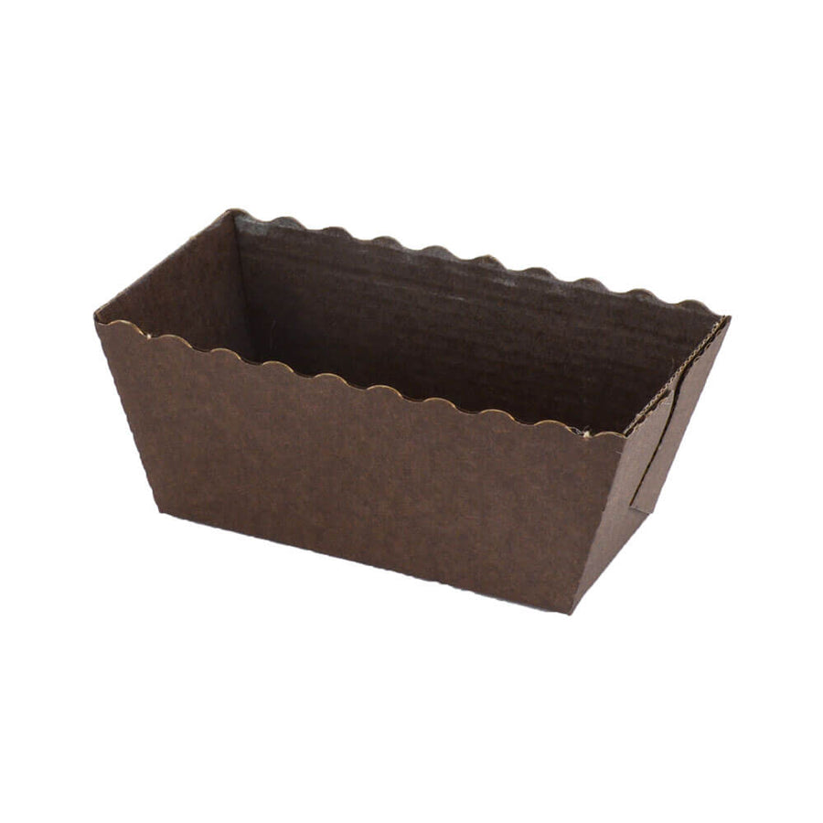 Novacart Easybake Mini Paper Loaf Baking Mold, Brown – 3-1/8" x 1-9/16" x 1-5/8" – 500/Case