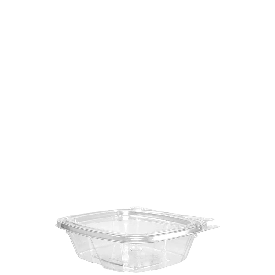 8 oz PET Plastic Tamper-Evident/Resistant Container w/ Flat Lid - 200 Containers