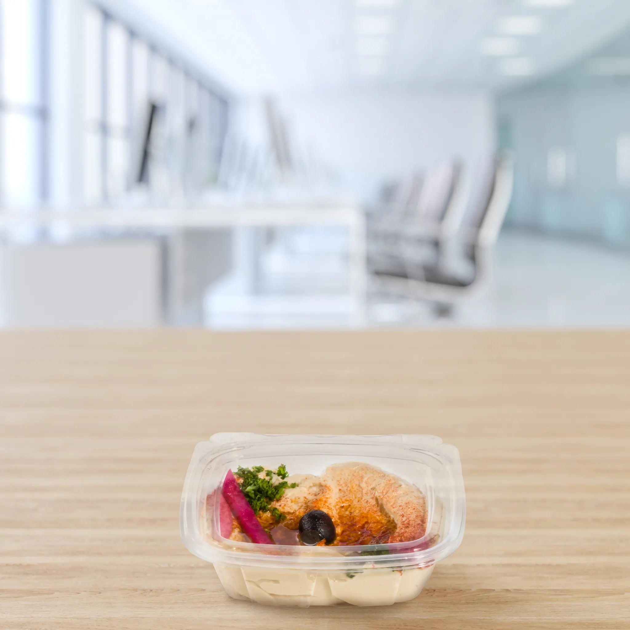 8 oz PET Plastic Tamper-Evident/Resistant Container w/ Flat Lid - 200 Containers