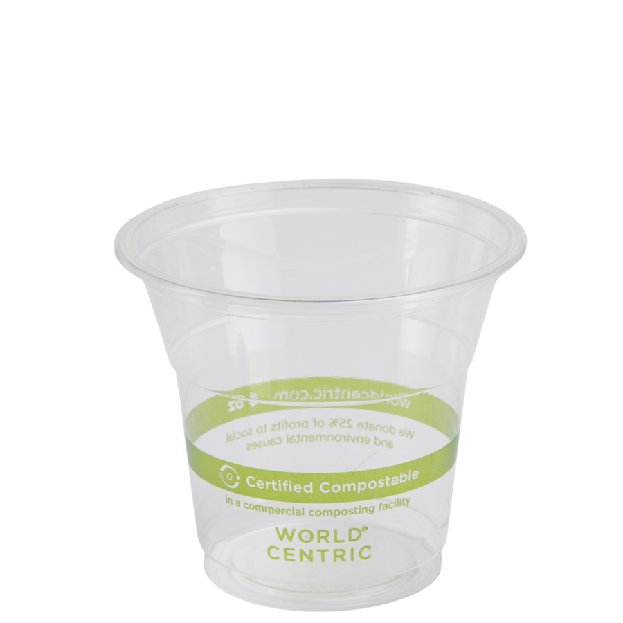 100% Compostable Cups by World Centric, Made from Ingeo PLA, for Cold Drinks, Clear, 5 oz (Pack of 2000)