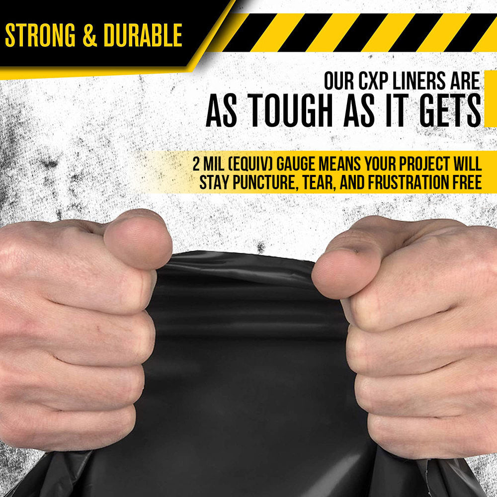 2 mil equivalent heavy duty puncture resistant black trash bag
