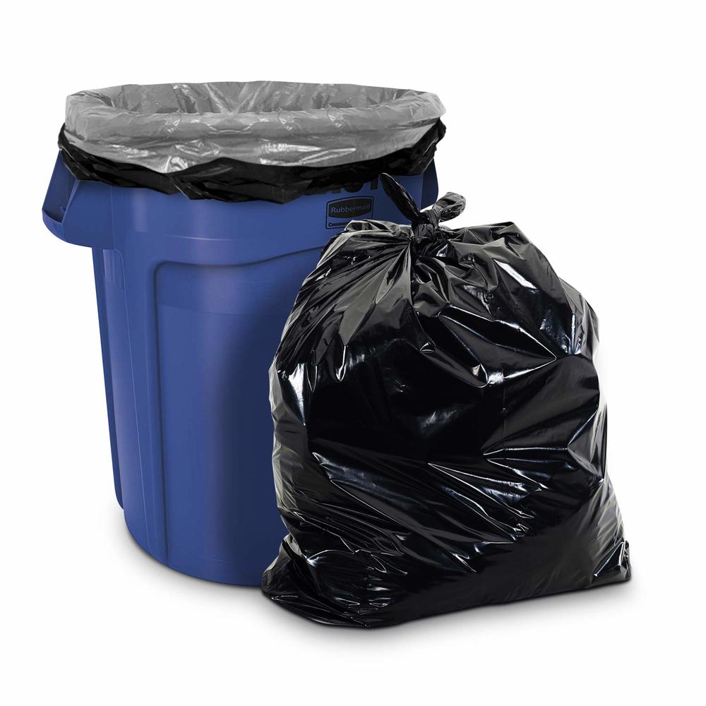 55-56 gallon heavy duty black liner in commercial trash can